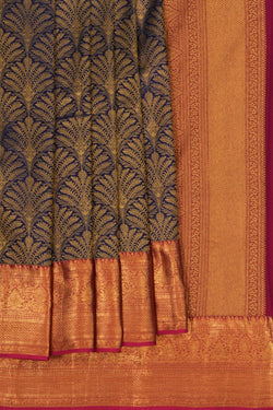 Image of Kanchipattu Brocade Navy Blue Saree