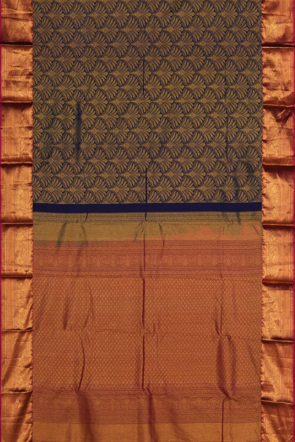 Kanchipattu Brocade Navy Blue Saree