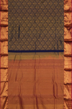 Image of Kanchipattu Brocade Navy Blue Saree