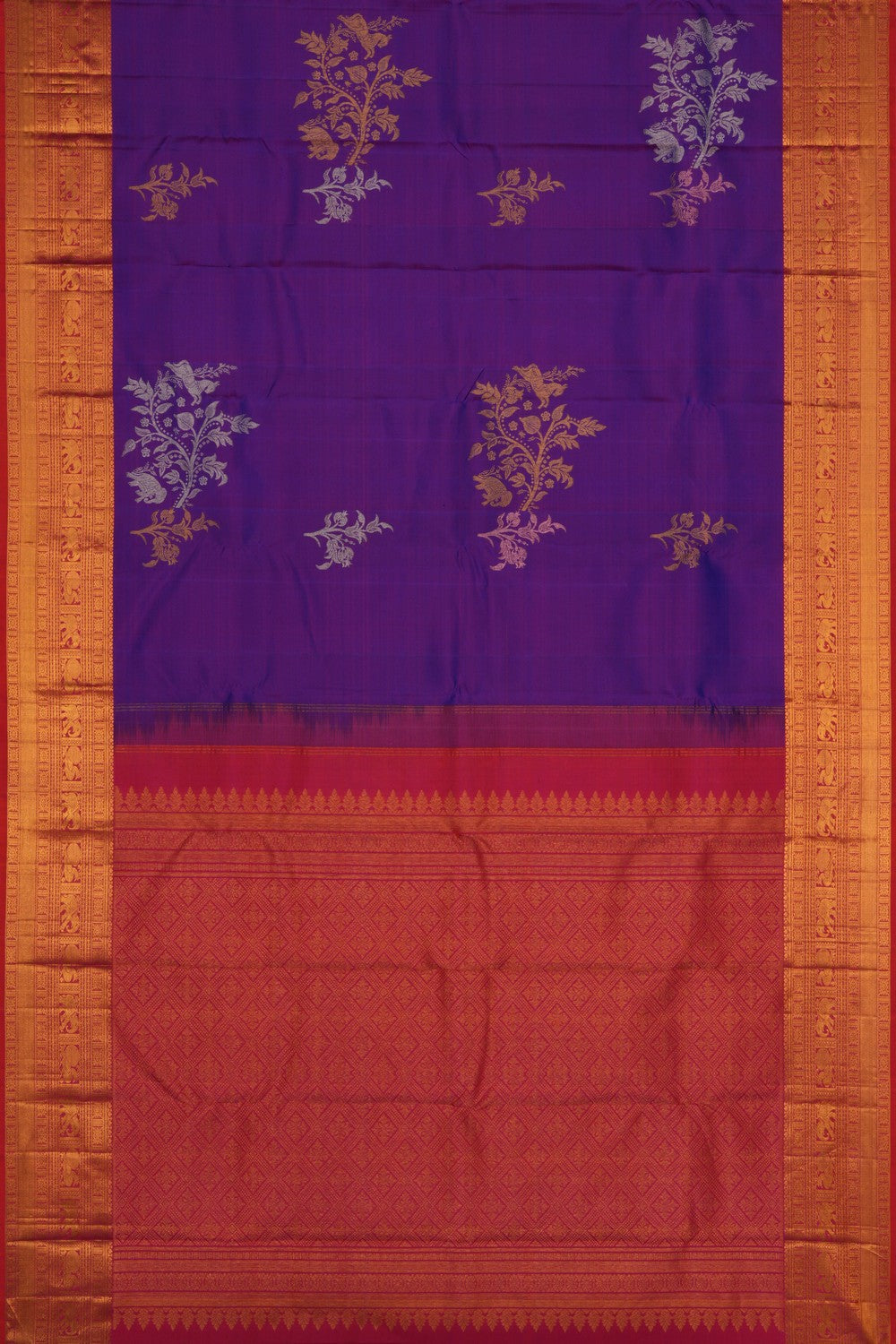 South Silk Purple Saree