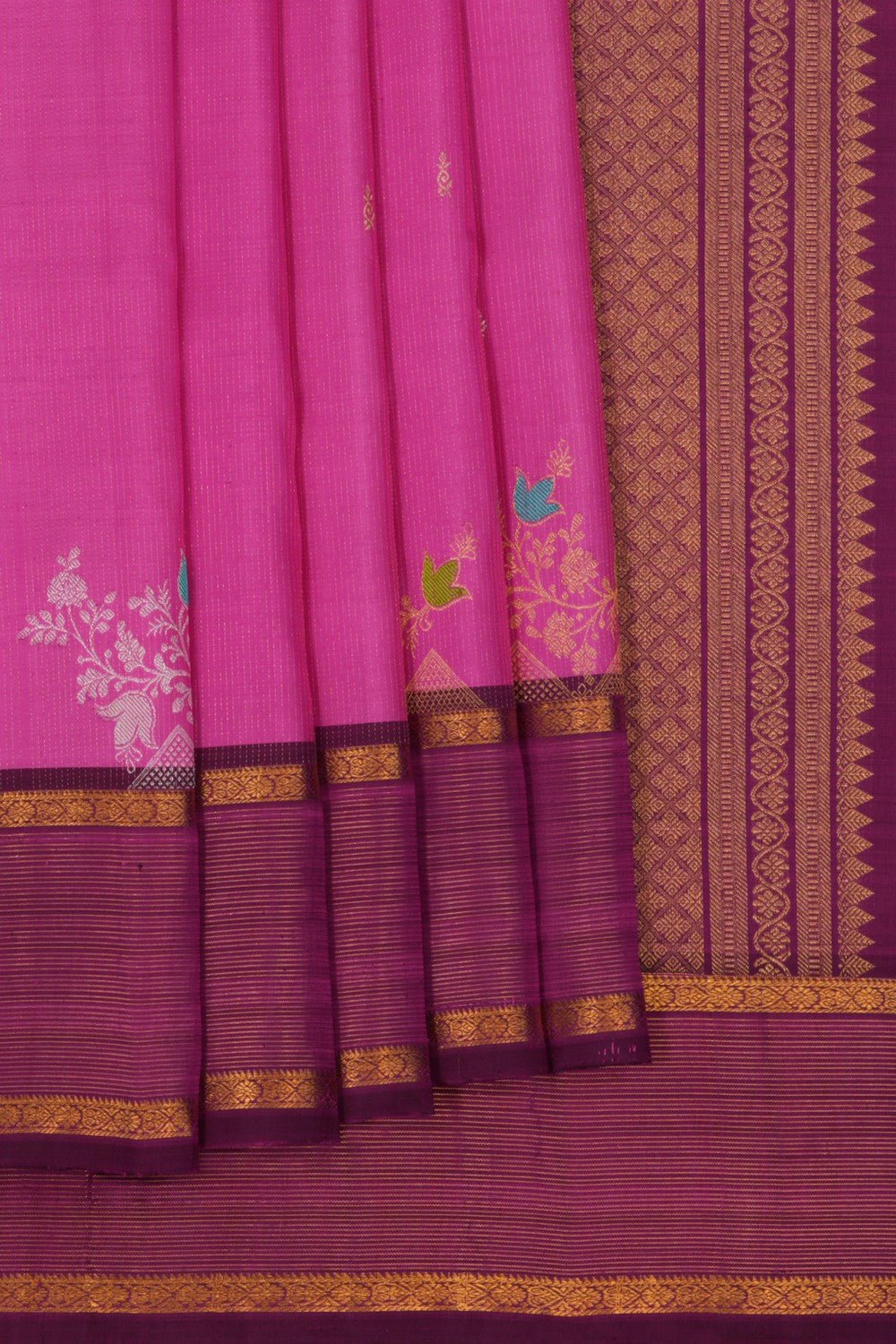 South Silk Pink Saree