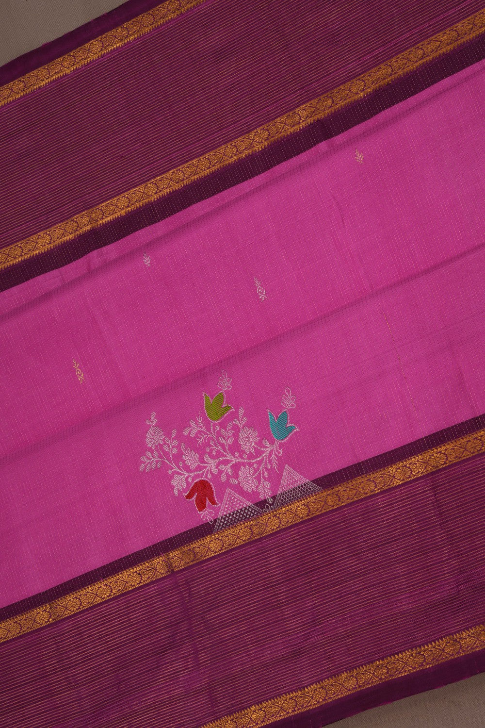 South Silk Pink Saree
