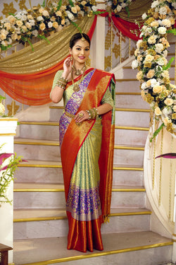 Image of Kanchipattu Brocade Sea Green Saree