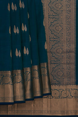 Image of South Silk Peacock Blue Saree