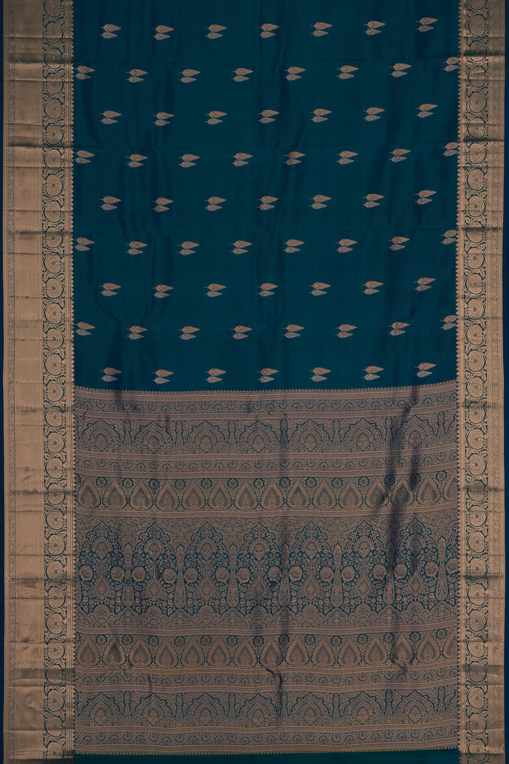 Image of South Silk Peacock Blue Saree