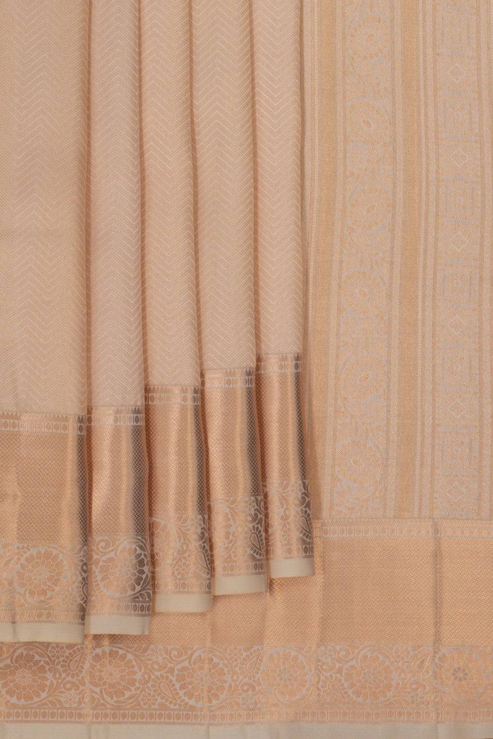 South Silk Cream Saree