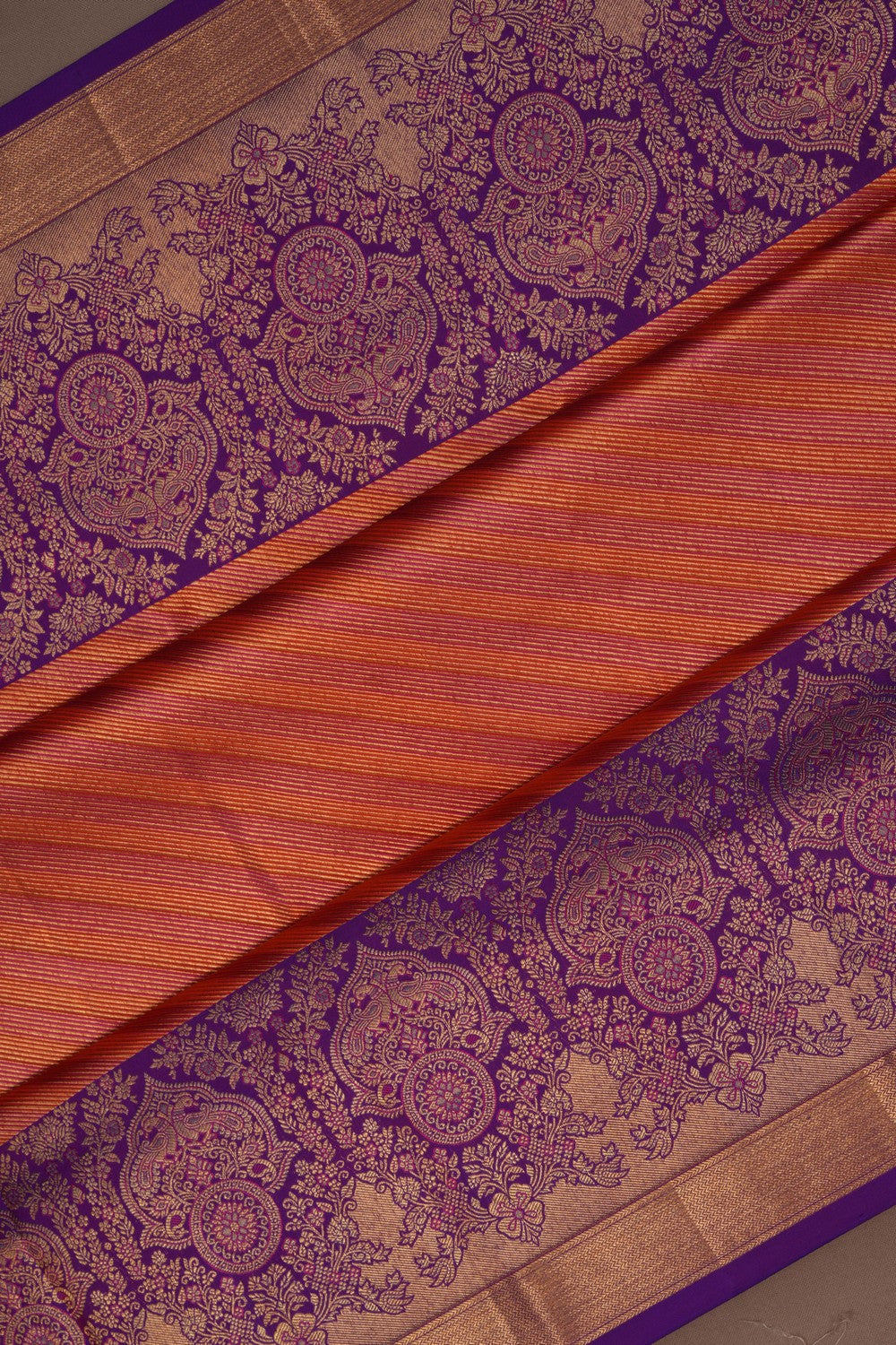 South Silk Pink-Gold Saree