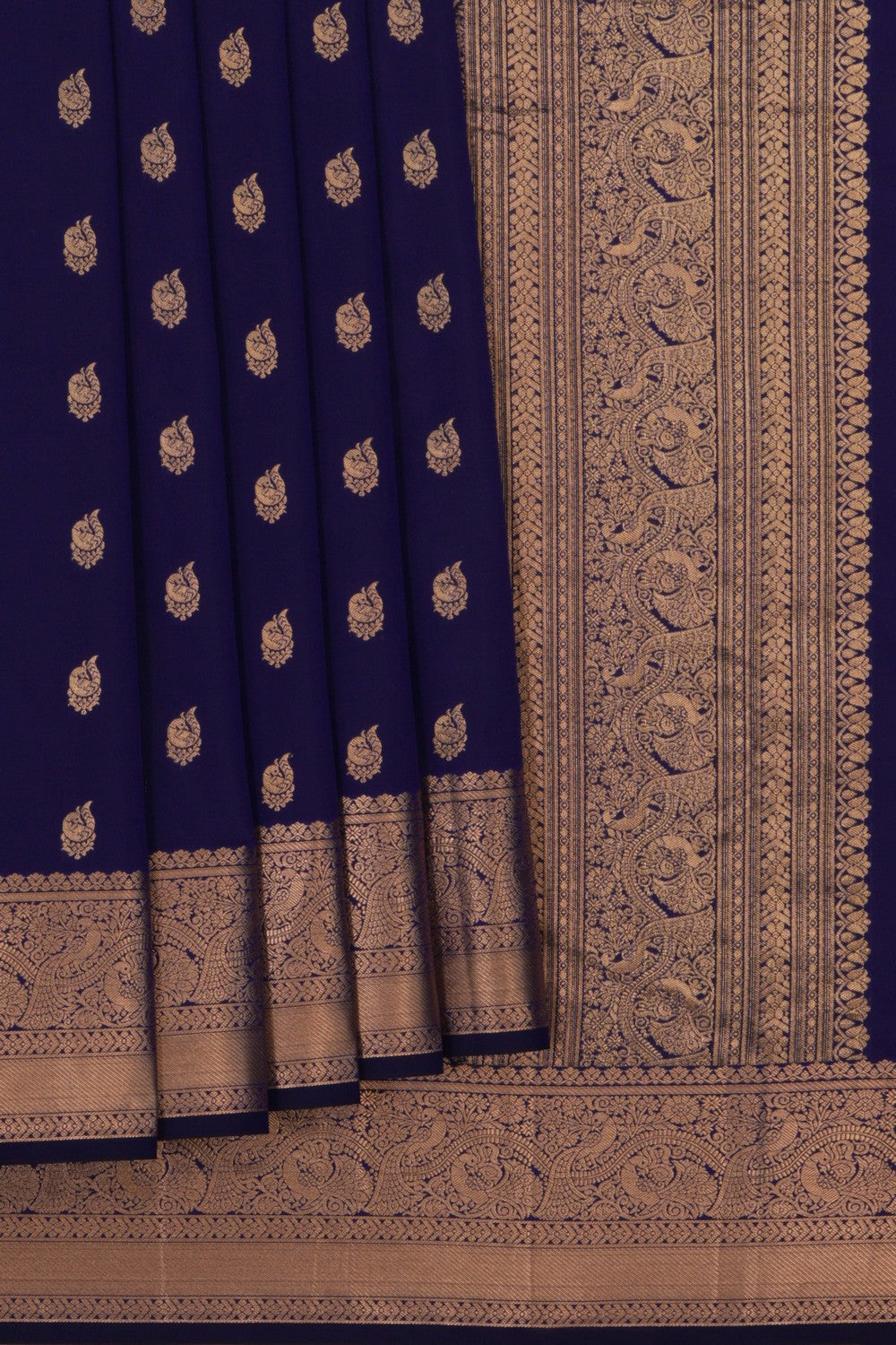 South Silk Indigo Blue Saree