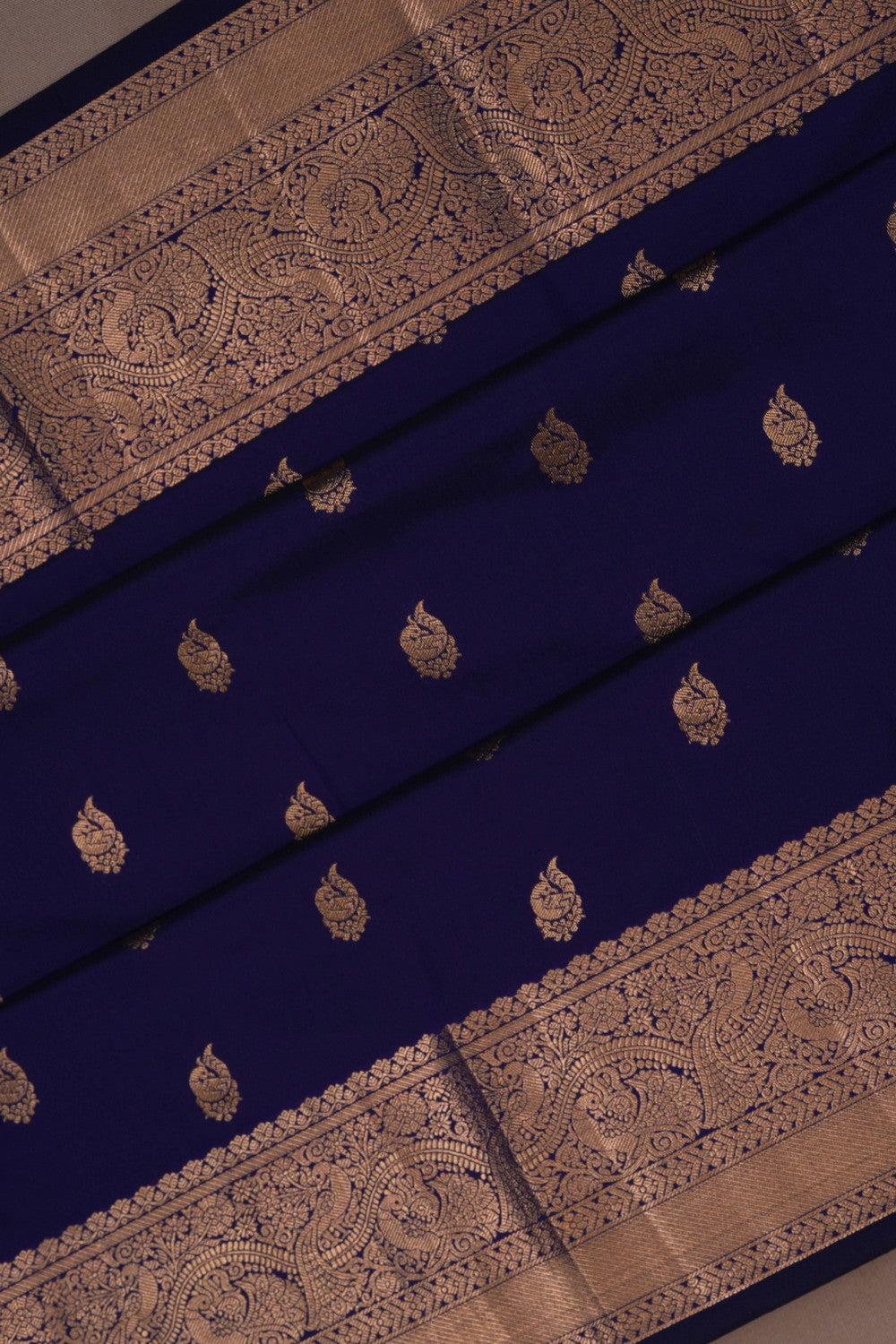 South Silk Indigo Blue Saree