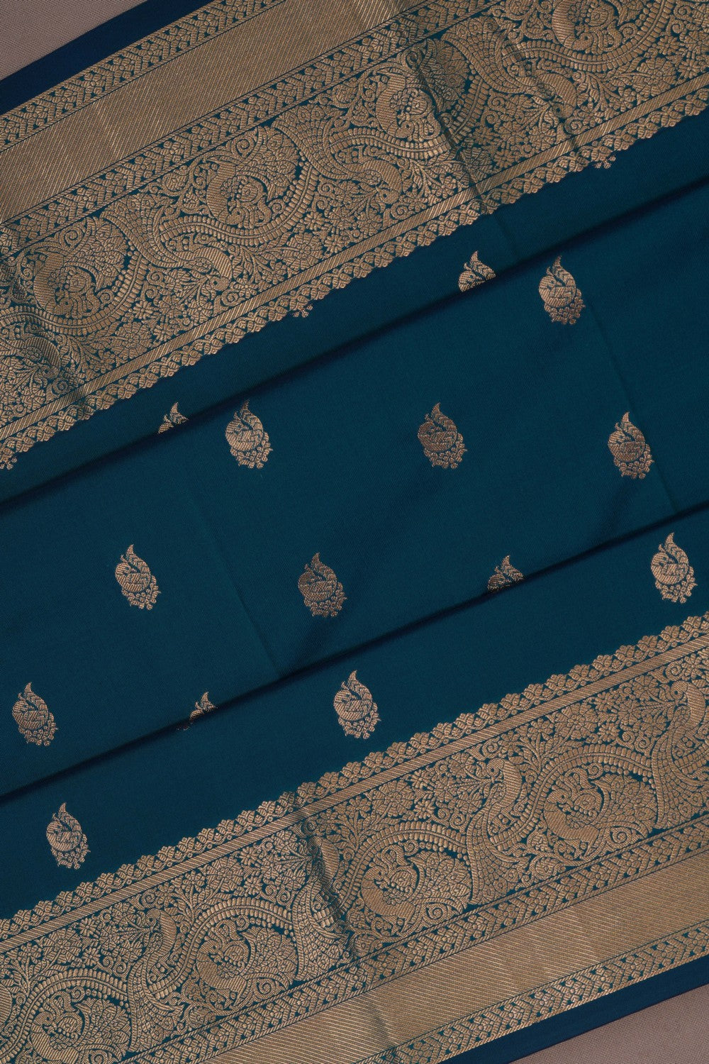 South Silk Teal Blue Saree