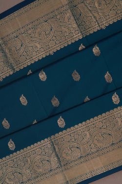 Image of South Silk Teal Blue Saree
