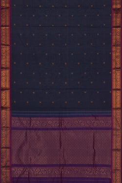 Image of Gadwal Cotton Silk Smoky Blue Saree
