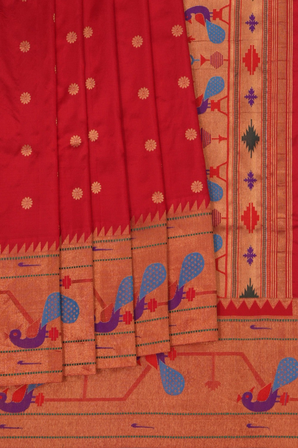 Image of Paithani Red Saree