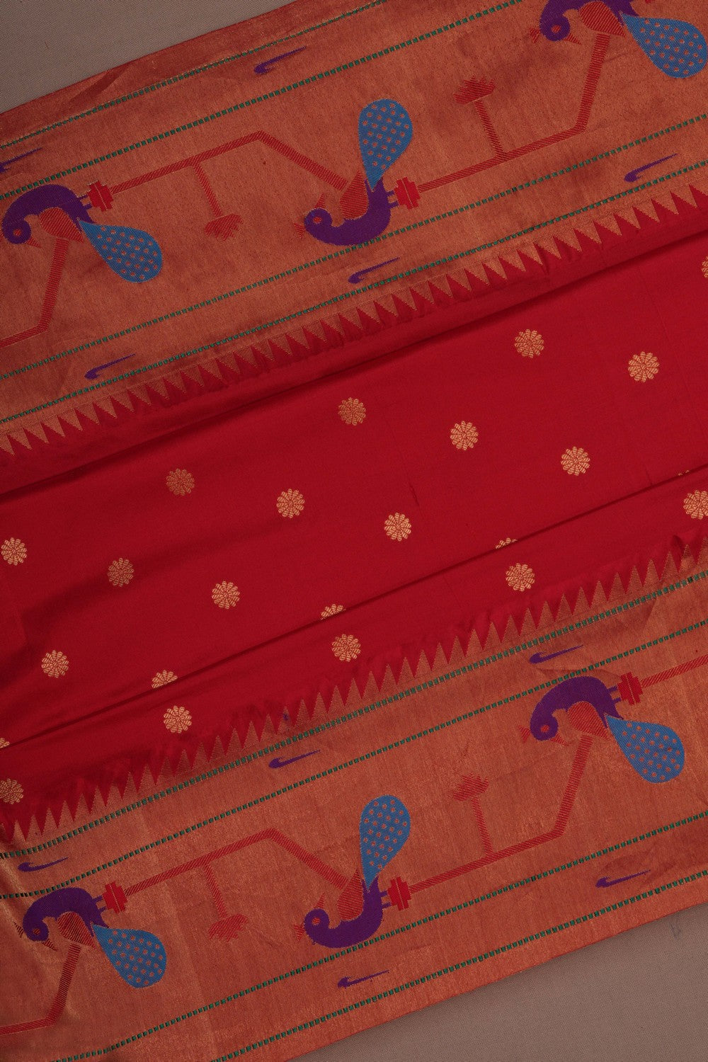 Image of Paithani Red Saree