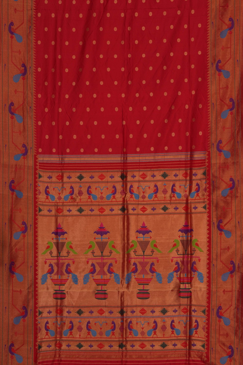 Paithani Red Saree