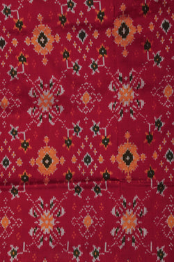 Image of Pochampally Ikat Silk Red Saree