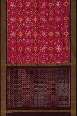 Image of Pochampally Ikat Silk Red Saree