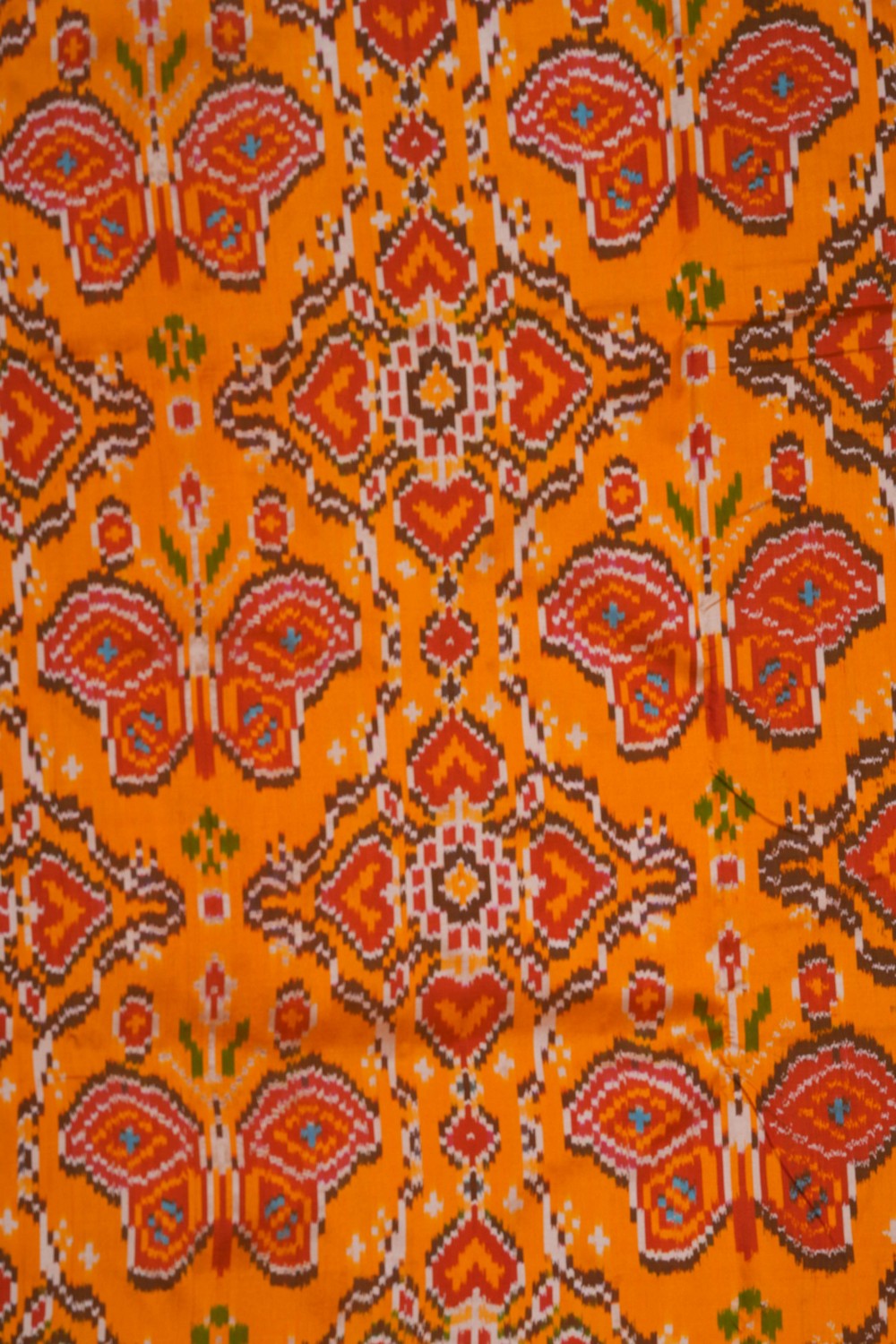 Image of Pochampally Ikat Silk Yellow Saree