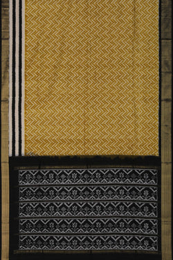 Image of Pochampally Ikat Silk Moss Green Saree