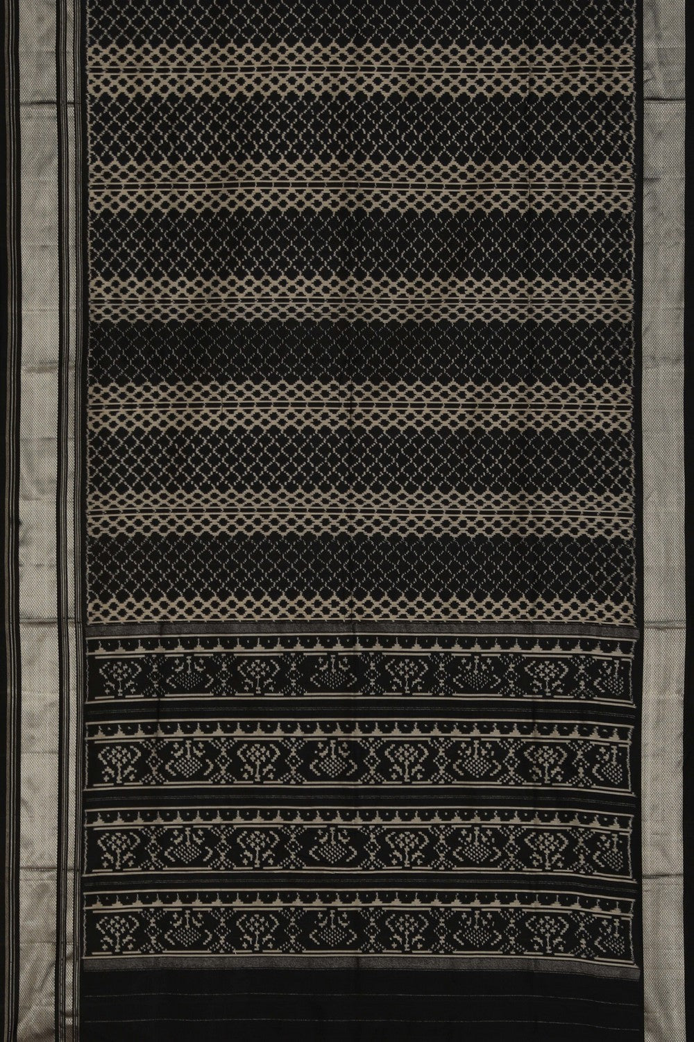 Pochampally Ikat Silk Black Saree