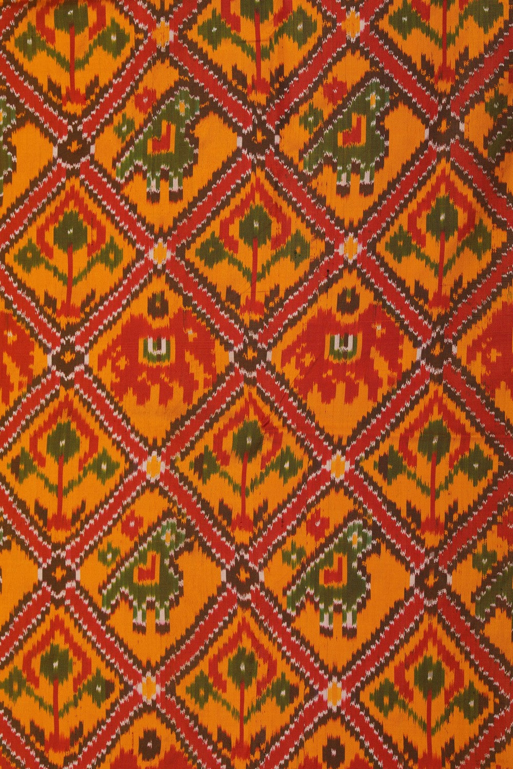 Pochampally Ikat Silk Yellow Saree