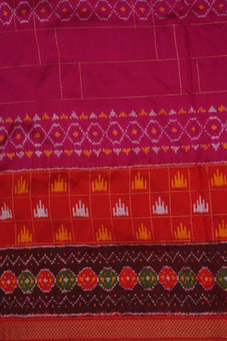 Image of Pochampally Ikat Silk Pink Saree