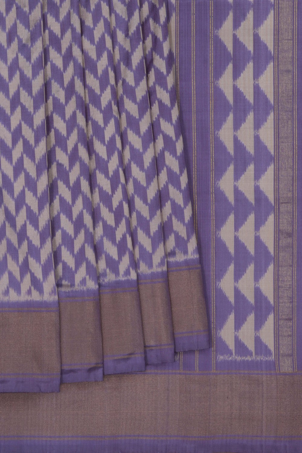 Image of Pochampally Ikat Silk Purple Saree
