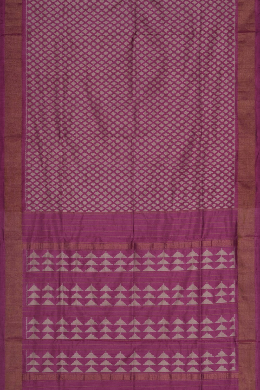 Image of Pochampally Ikat Silk Lavender Purple Saree