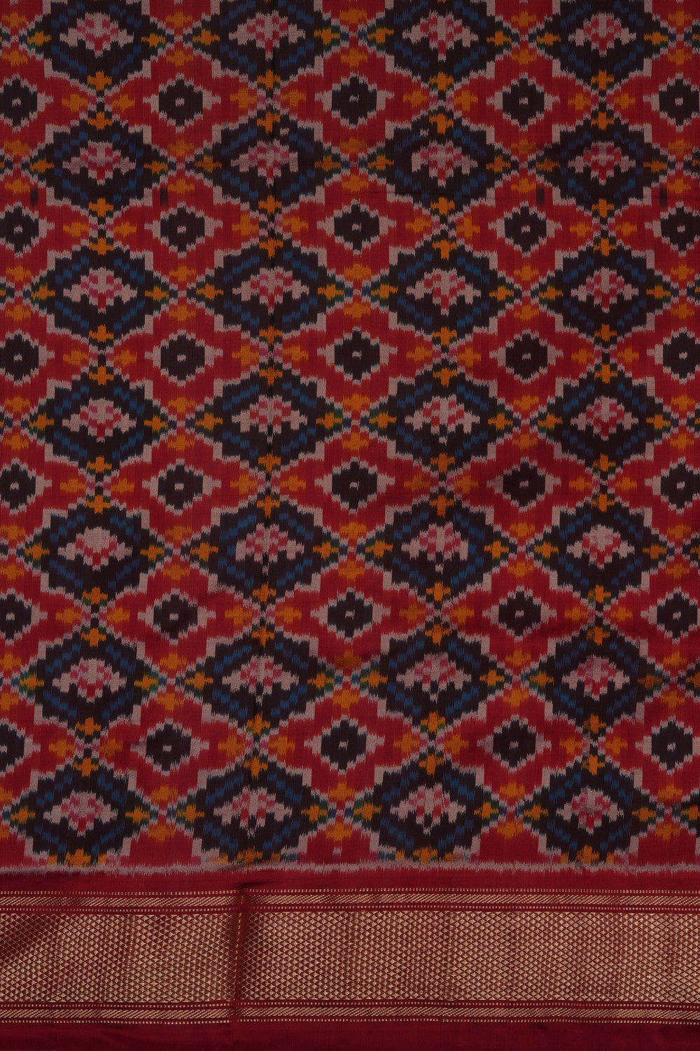 Image of Pochampally Ikat Silk Beige Saree