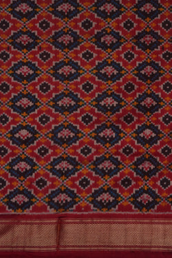 Image of Pochampally Ikat Silk Beige Saree