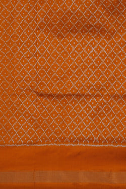 Image of Pochampally Ikat Silk Off White Saree