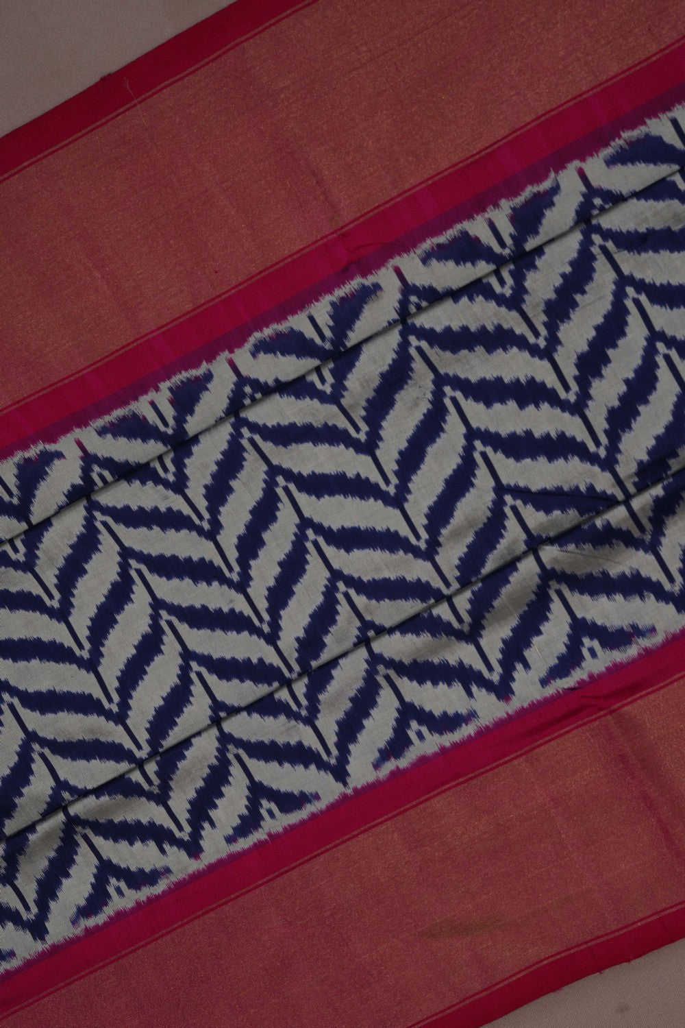 Pochampally Ikat Silk Blue Saree