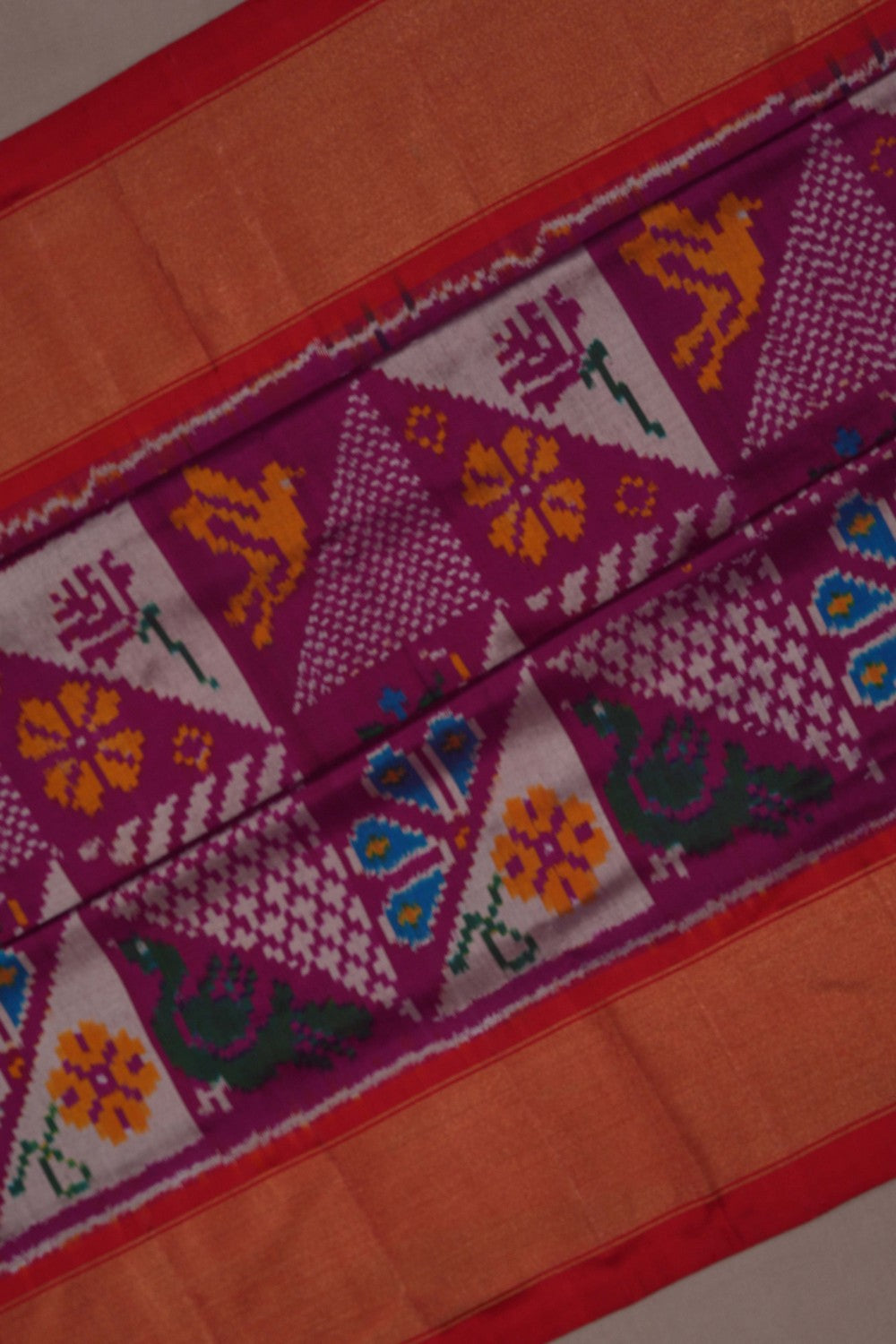 Image of Pochampally Ikat Silk Purple Saree