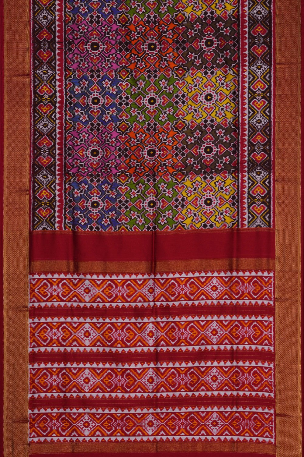 Pochampally Ikat Twill Silk Saree