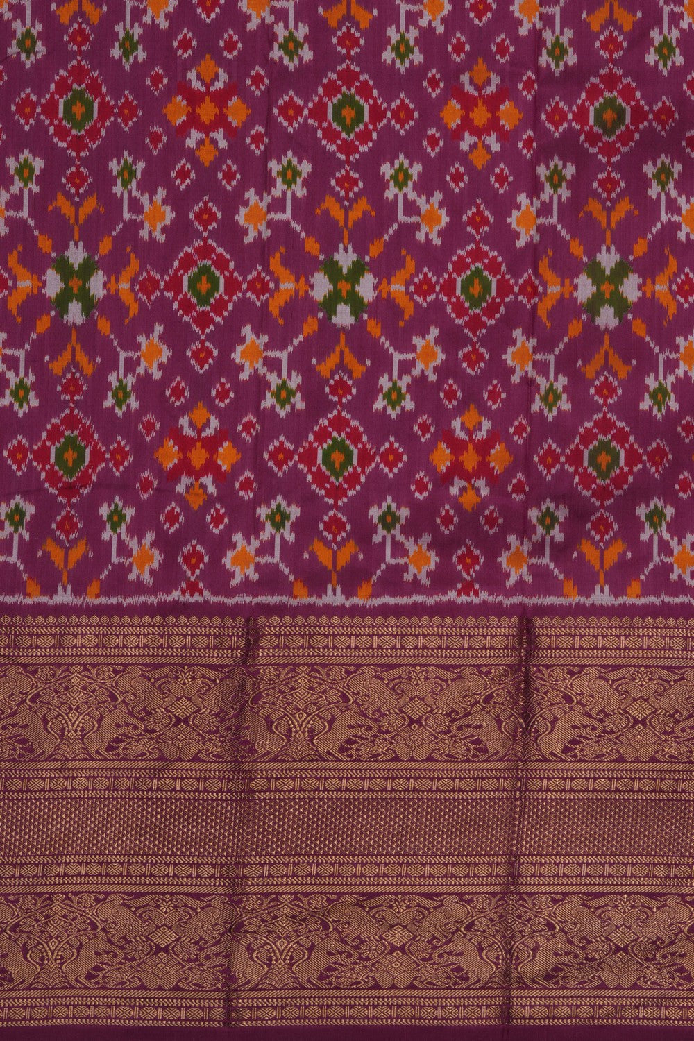 Image of Pochampally Ikat Silk Purple Saree