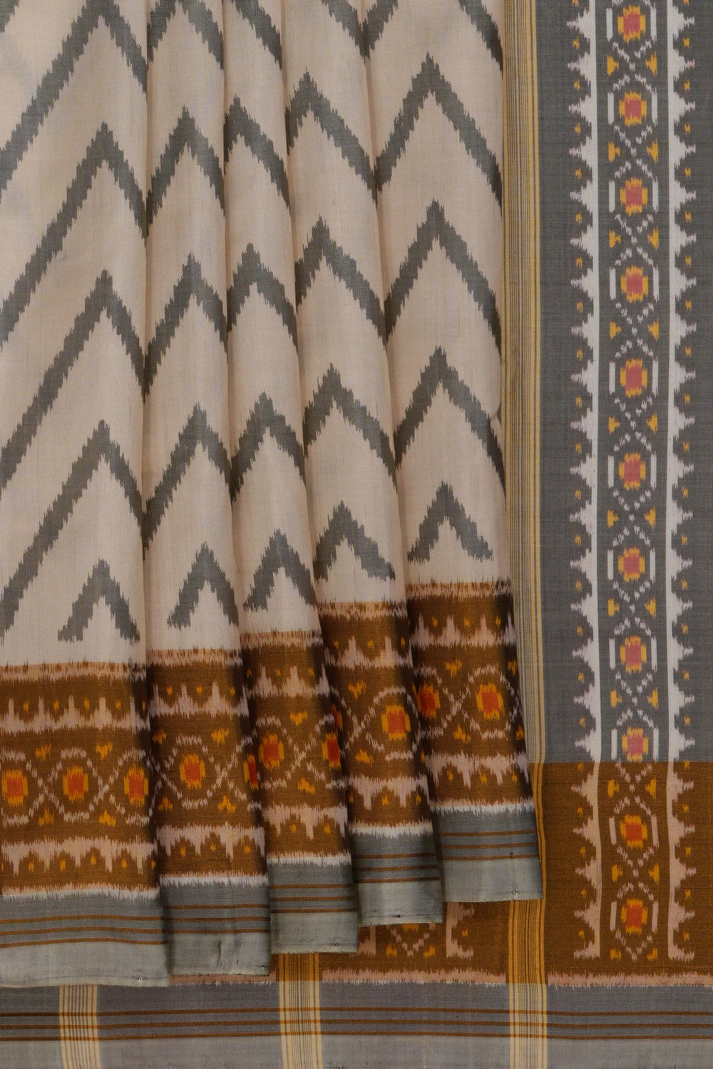 Image of Rajkot Silk Off White Saree