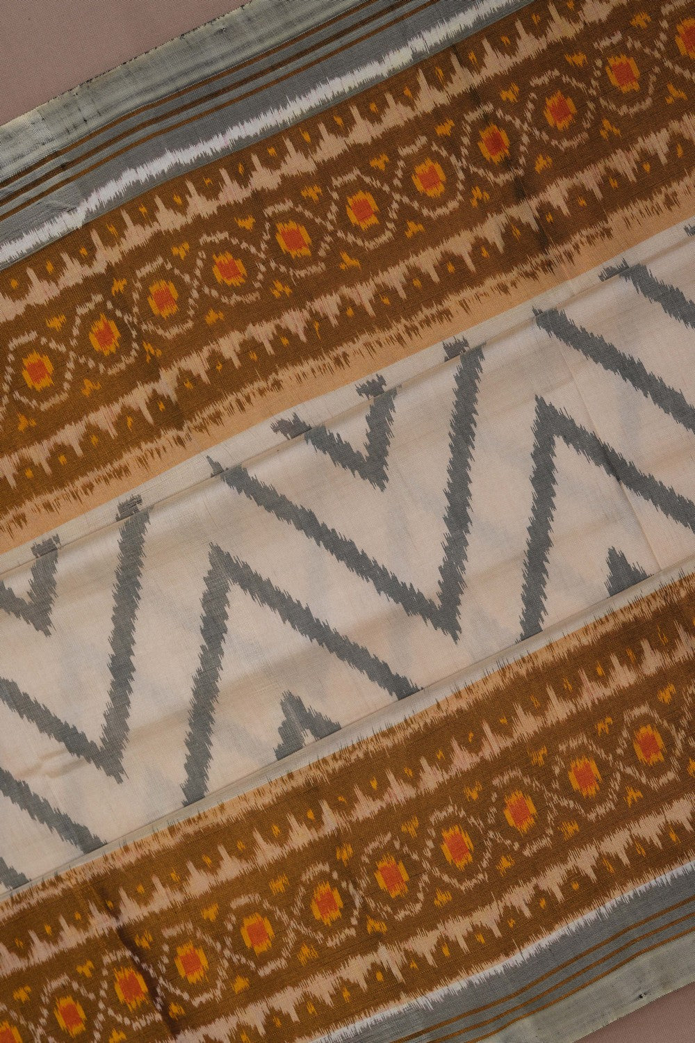 Image of Rajkot Silk Off White Saree