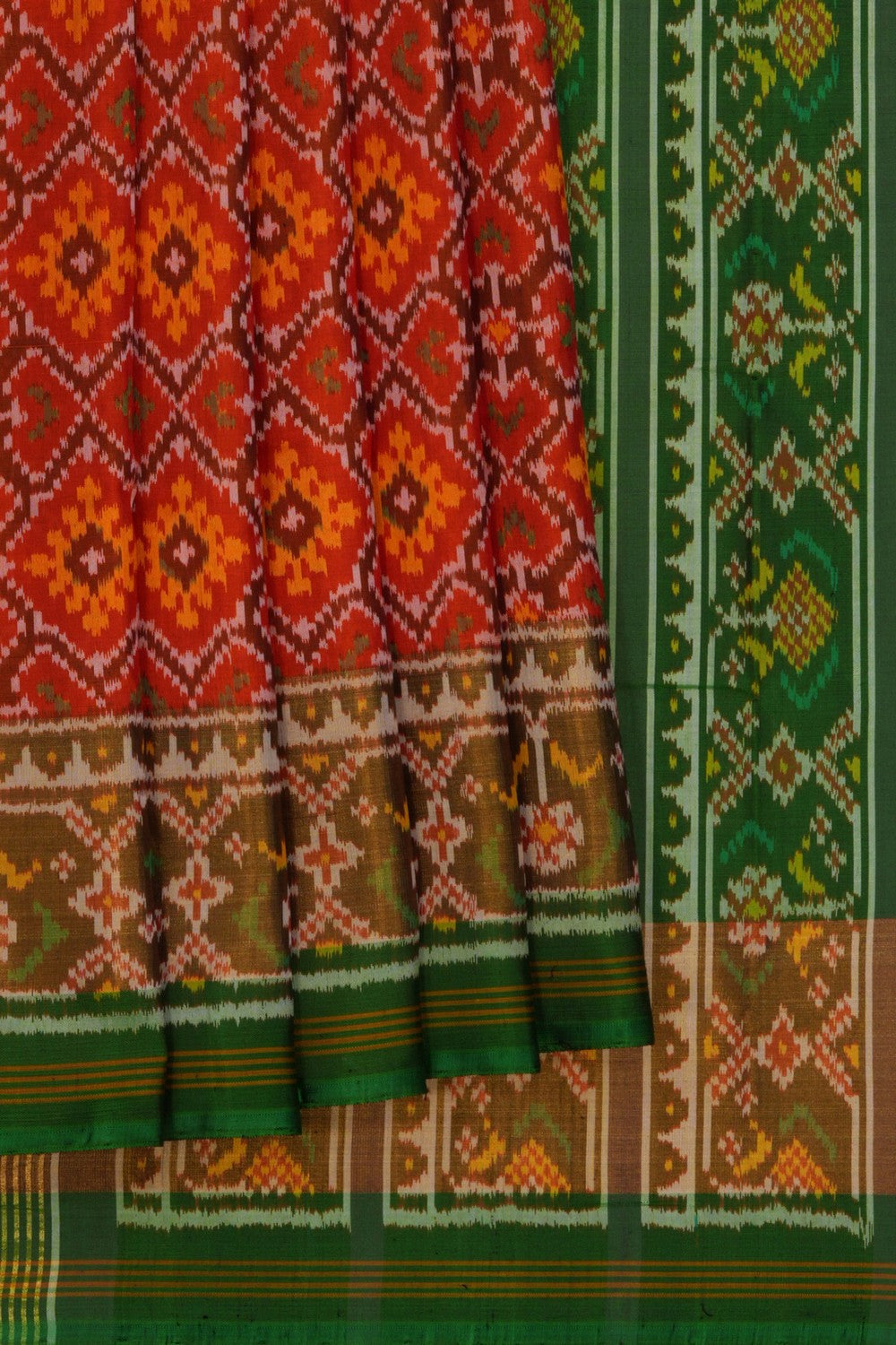 Image of Rajkot Silk Orange Saree