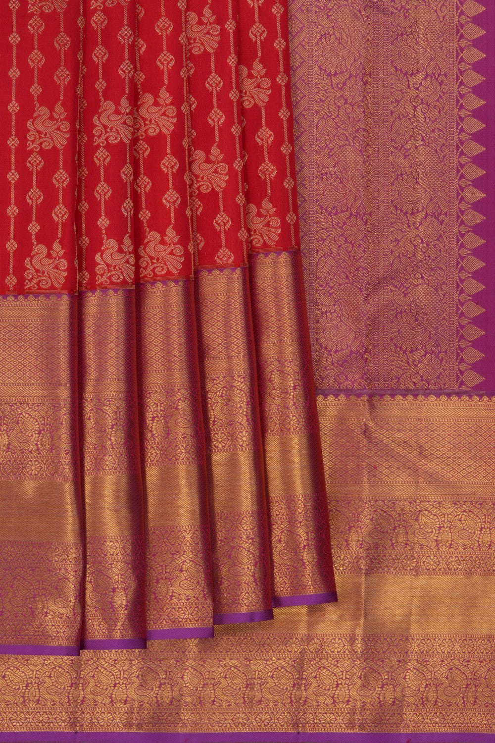 Kanchipattu Brocade Red Saree
