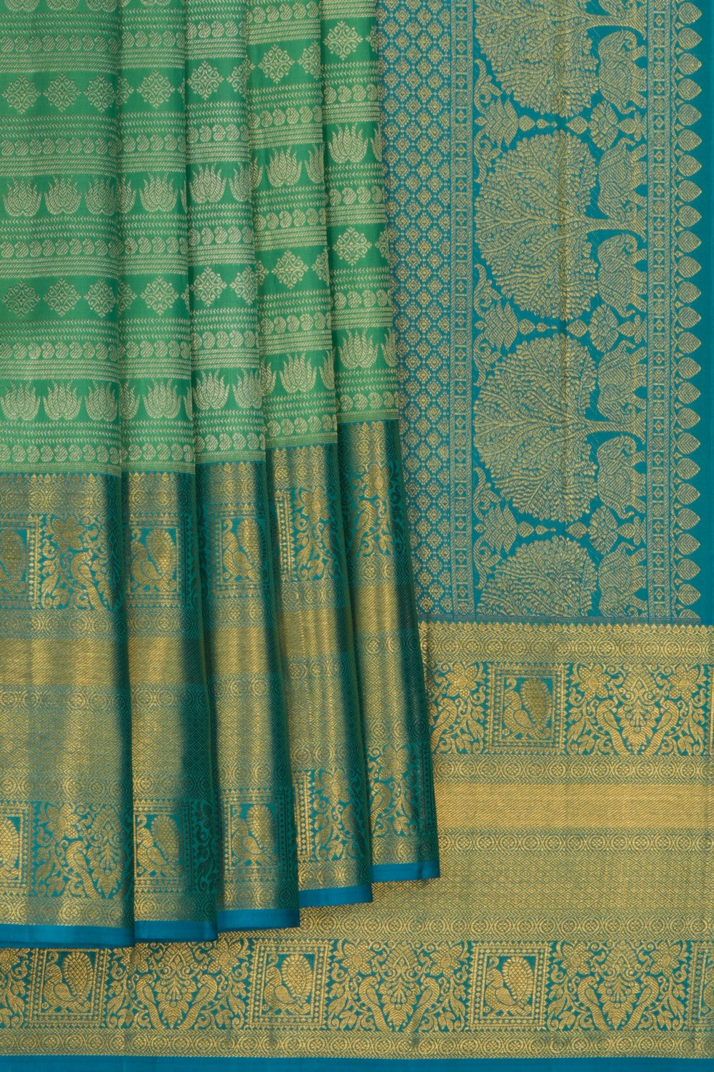 Kanchipattu Brocade Green Saree