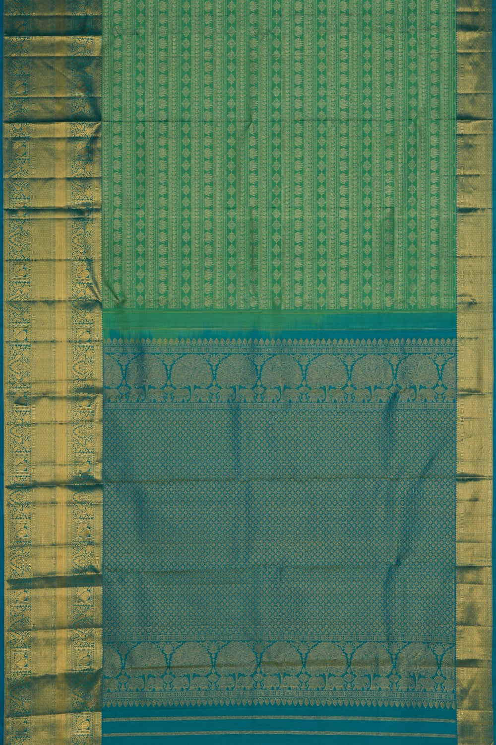 Kanchipattu Brocade Green Saree