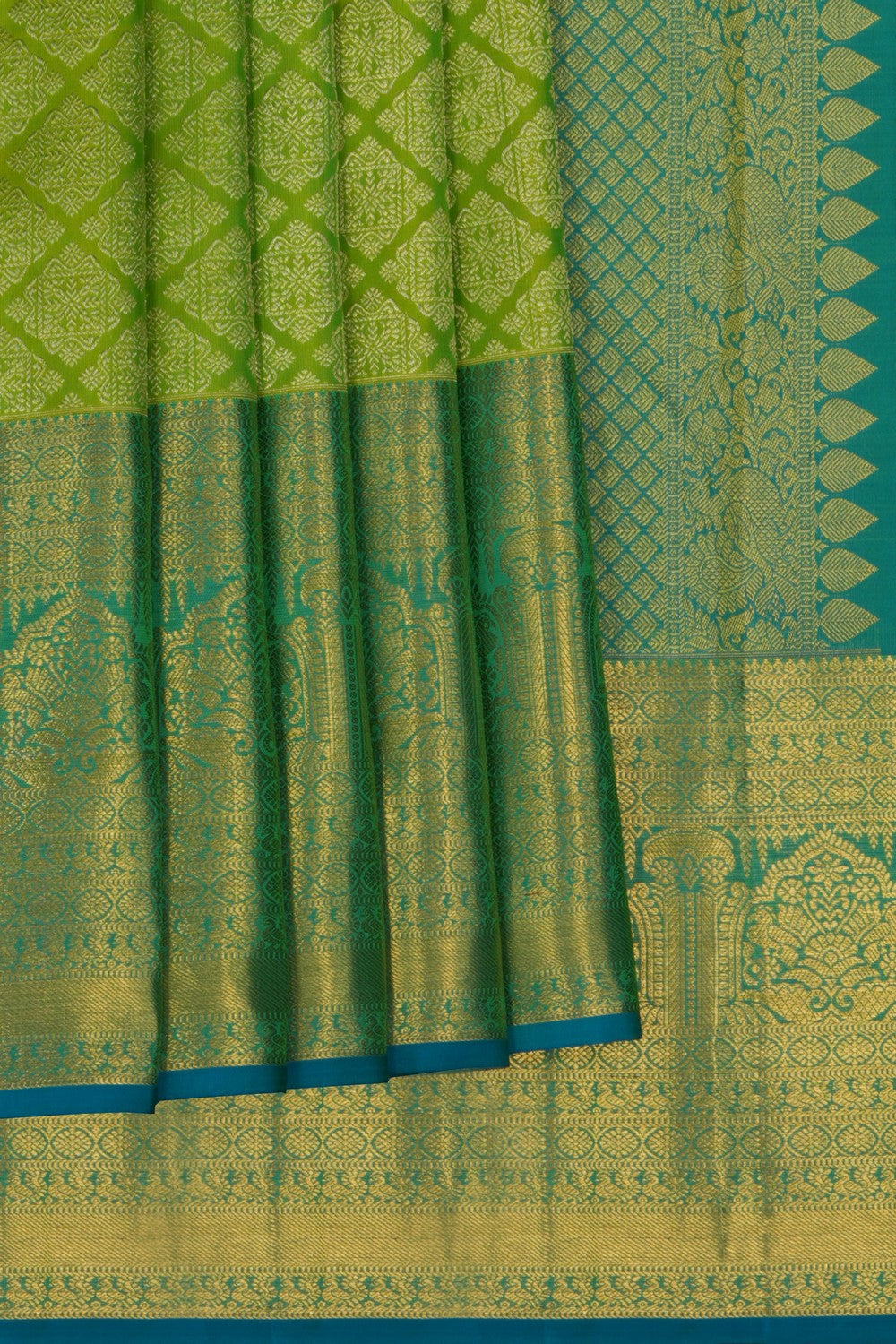 Kanchipattu Brocade Green Saree