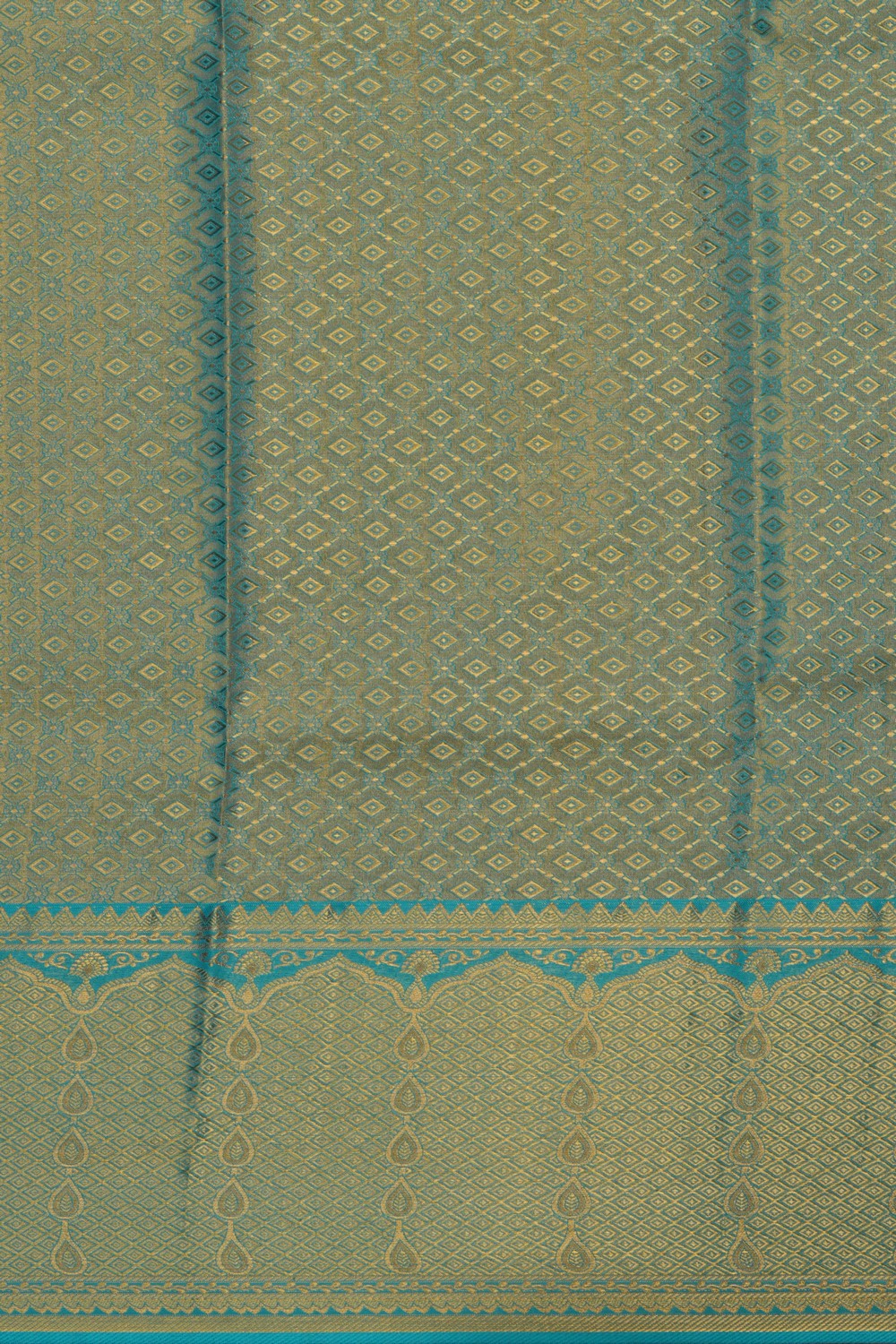 Image of Kanchipattu Pavada Gold Unstitched Set