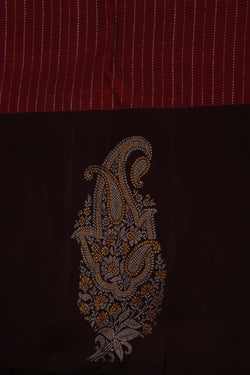 Image of South Silk Brick Red Saree