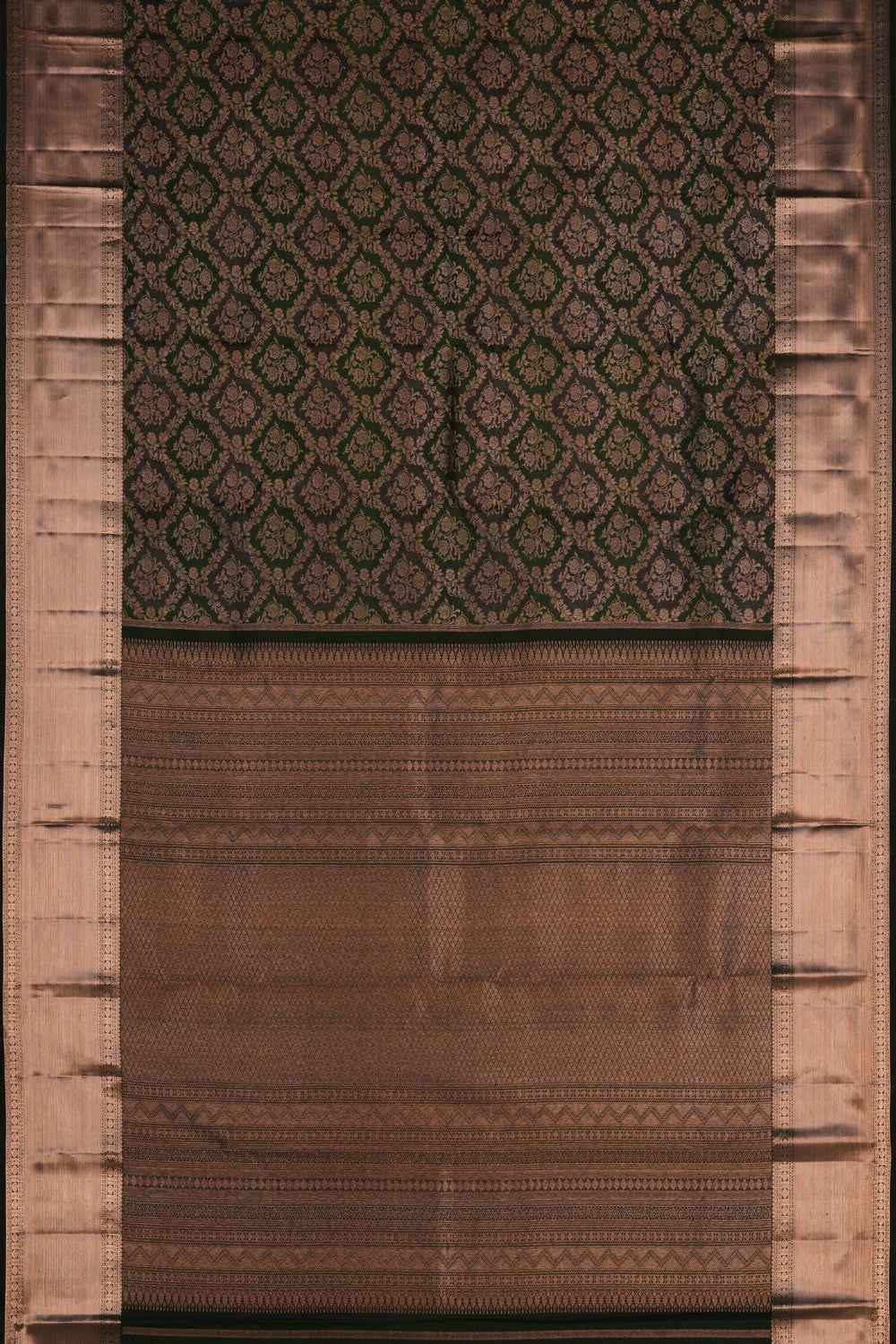 Kanchipattu Brocade Bottle Green Saree