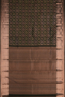 Image of Kanchipattu Brocade Bottle Green Saree