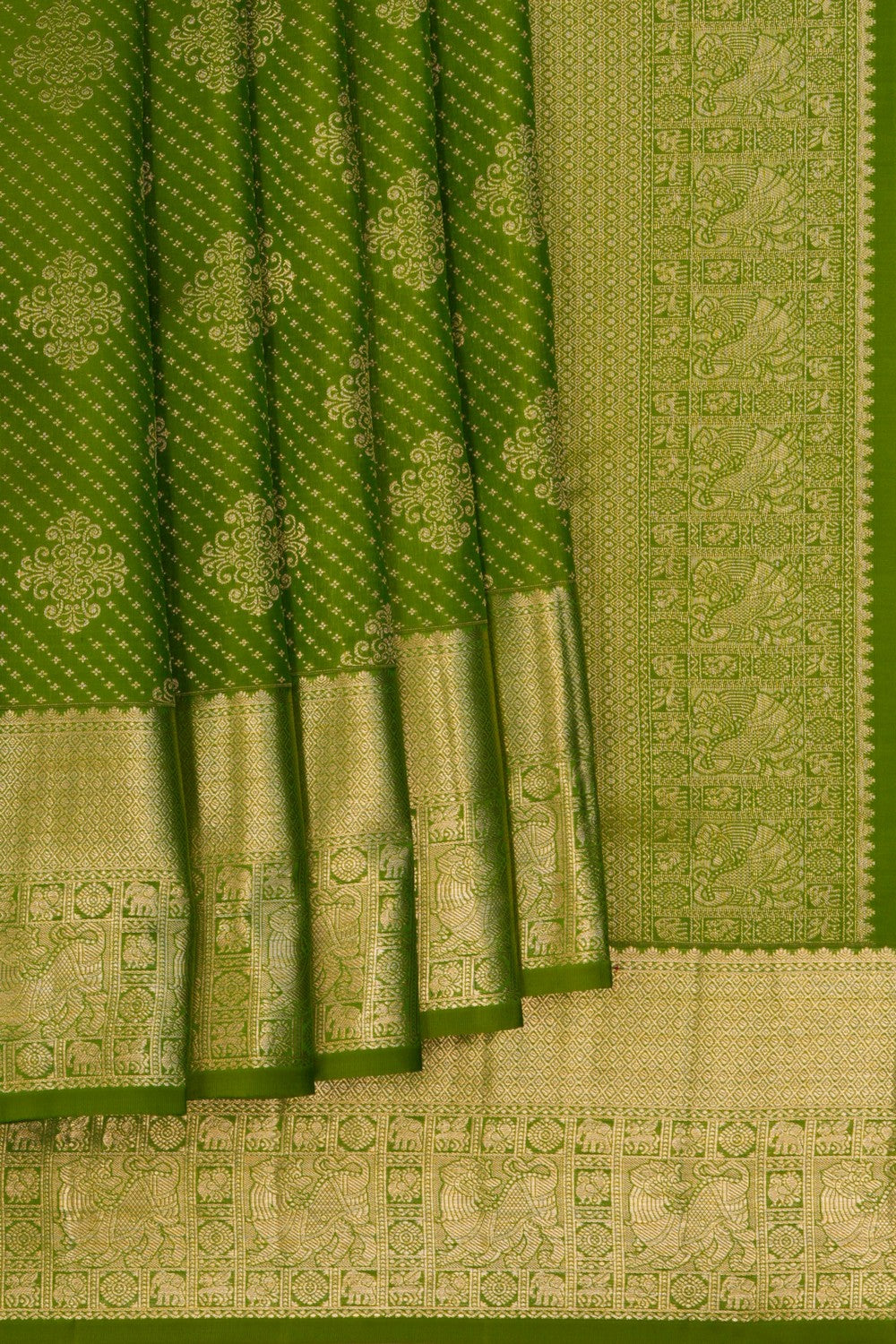 Kanchipattu Brocade Green Saree