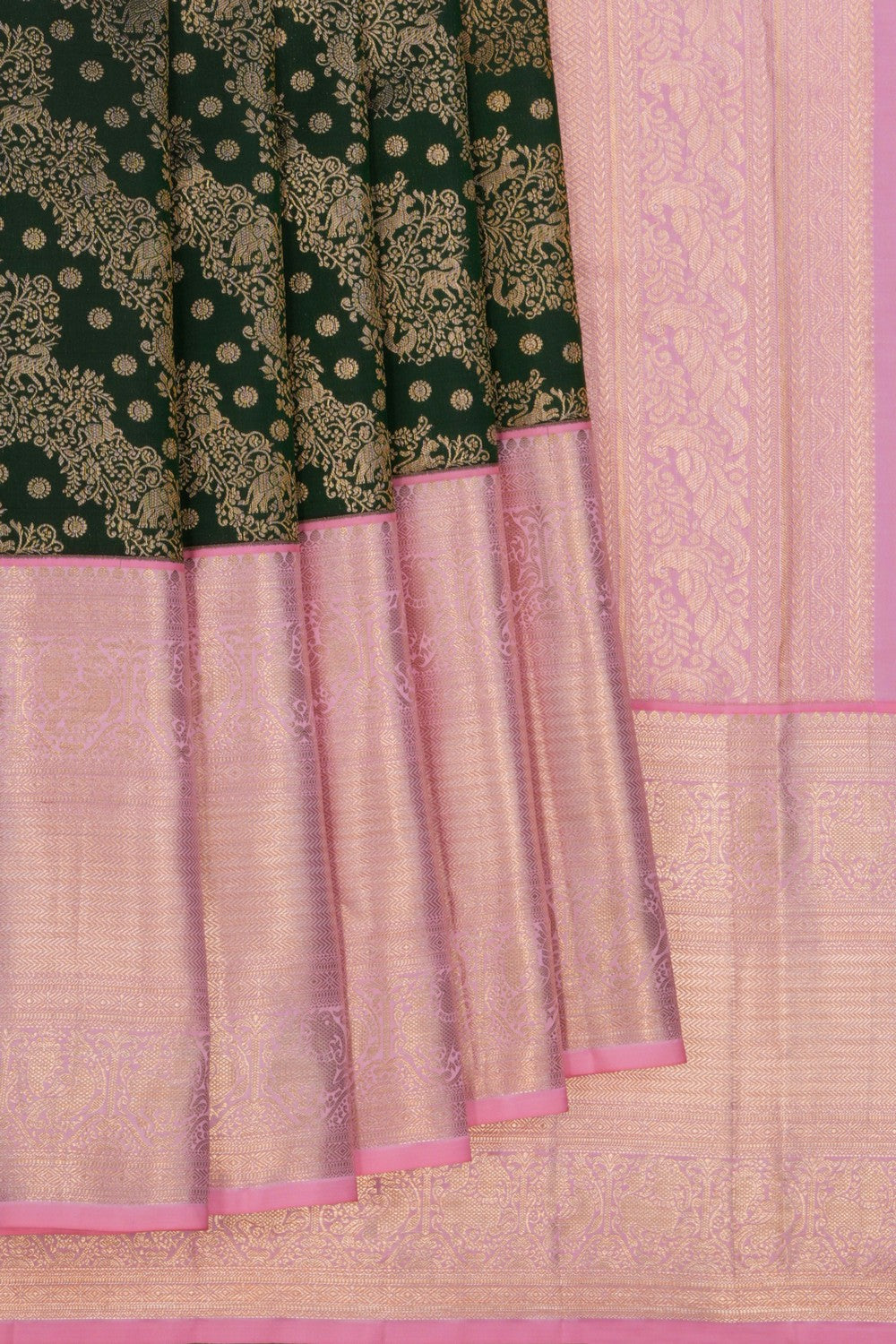 Kanchipattu Brocade Green Saree