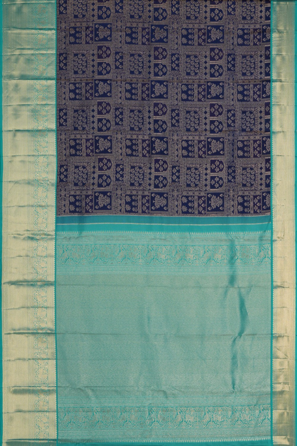 Kanchipattu Brocade Navy Blue Saree