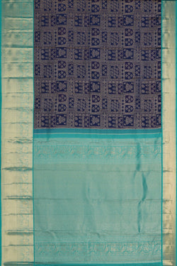 Image of Kanchipattu Brocade Navy Blue Saree